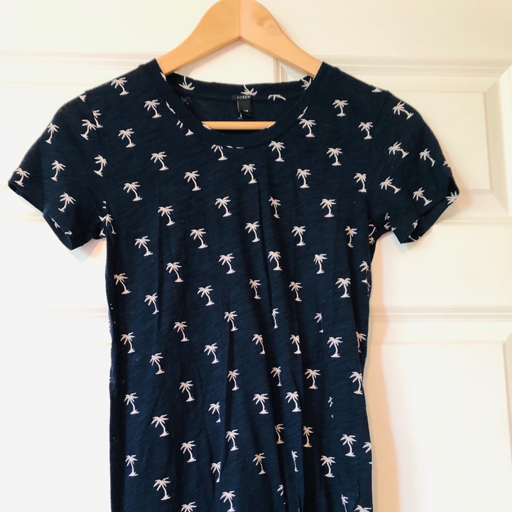 Two J. Crew Lightweight Summer T-Shirts Navy/White
